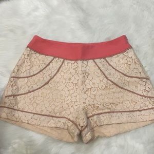 NWT Champagne Strawberry lace shorts